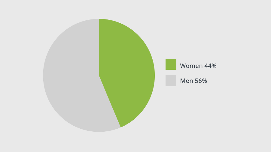 Gender distribution infographic